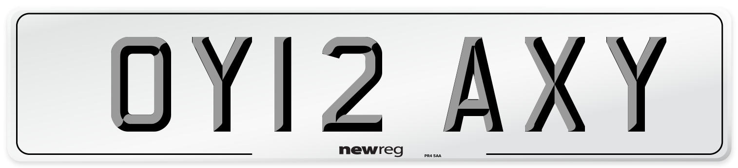 OY12 AXY Number Plate from New Reg
